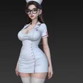Mô hình nữ y tá xinh đẹp đeo kính 3D (Nurse Figurine) để in - Thumbnail 2