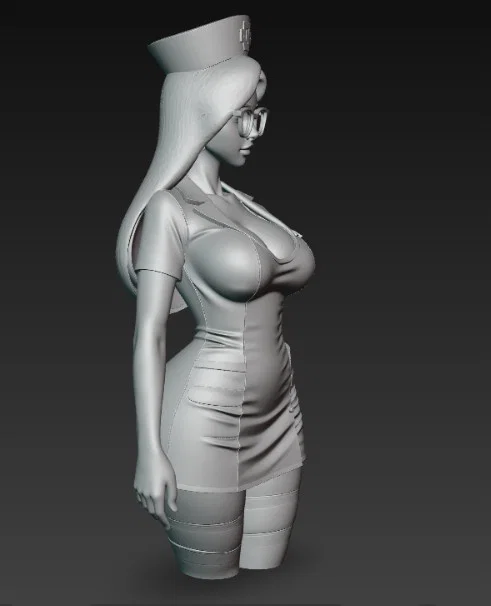 Mô hình nữ y tá xinh đẹp đeo kính 3D (Nurse Figurine) để in - Image 3