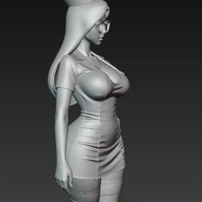 Mô hình nữ y tá xinh đẹp đeo kính 3D (Nurse Figurine) để in
