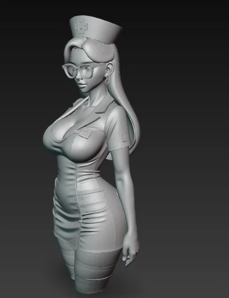 Mô hình nữ y tá xinh đẹp đeo kính 3D (Nurse Figurine) để in - Image 4