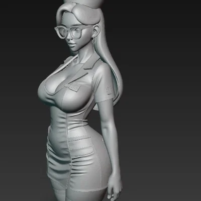 Mô hình nữ y tá xinh đẹp đeo kính 3D (Nurse Figurine) để in