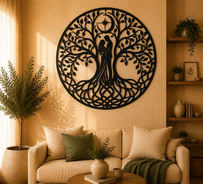 Tranh Treo Tường 2D Cây Tình Yêu Lãng Mạn (Romantic Tree of Love) - Image 1
