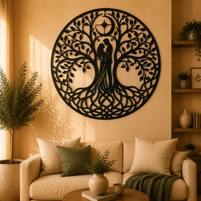 Tranh Treo Tường 2D Cây Tình Yêu Lãng Mạn (Romantic Tree of Love)