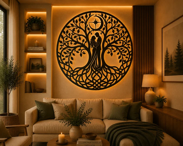 Tranh Treo Tường 2D Cây Tình Yêu Lãng Mạn (Romantic Tree of Love) - Image 2