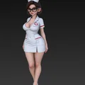 Mô hình cô y tá đeo kính (Sexy Nurse) - Tượng in 3D chi tiết cao - Thumbnail 2