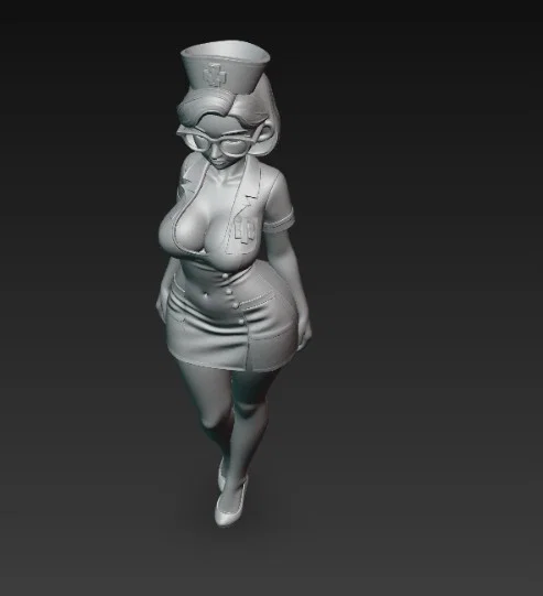 Mô hình cô y tá đeo kính (Sexy Nurse) - Tượng in 3D chi tiết cao - Image 4