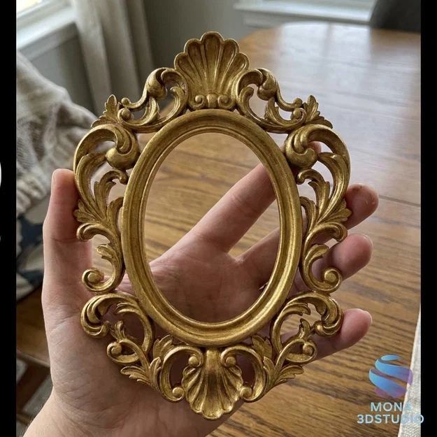Khung Oval Vỏ Sò Baroque - Model 3D STL cho CNC & 3D Printing - Image 1