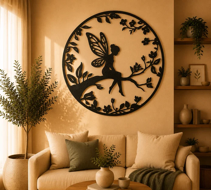 Tranh Treo Tường 2D Fairy Silhouette (Fairy Silhouette 2D Wall Art) - Image 1