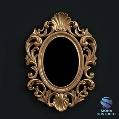 Khung Oval Vỏ Sò Baroque - Model 3D STL cho CNC & 3D Printing