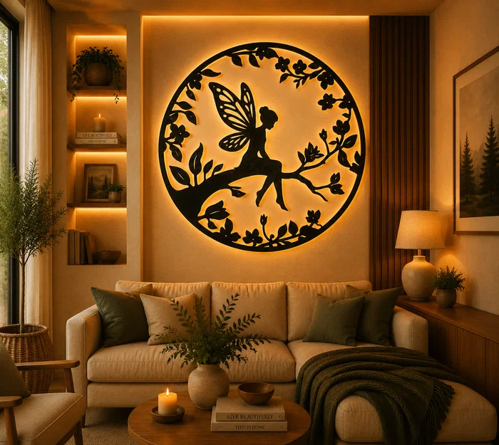 Tranh Treo Tường 2D Fairy Silhouette (Fairy Silhouette 2D Wall Art) - Image 2