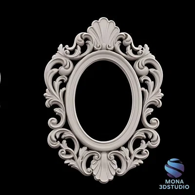 Khung Oval Vỏ Sò Baroque - Model 3D STL cho CNC & 3D Printing