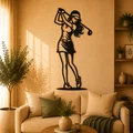 Silhouette Nữ Golfer 2D Treo Tường (Wall Art) - Thumbnail 1