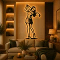 Silhouette Nữ Golfer 2D Treo Tường (Wall Art) - Thumbnail 2