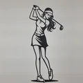 Silhouette Nữ Golfer 2D Treo Tường (Wall Art) - Thumbnail 3