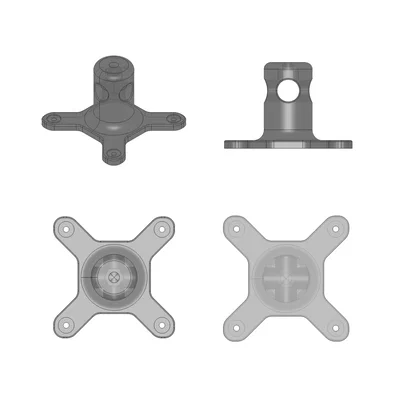 Ngàm 75x75 VESA cho chốt TV Pin 16mm