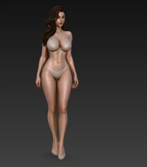 Mô hình nhân vật nữ mặc nội y và giày cao gót tinh xảo (3D File) - Image 2