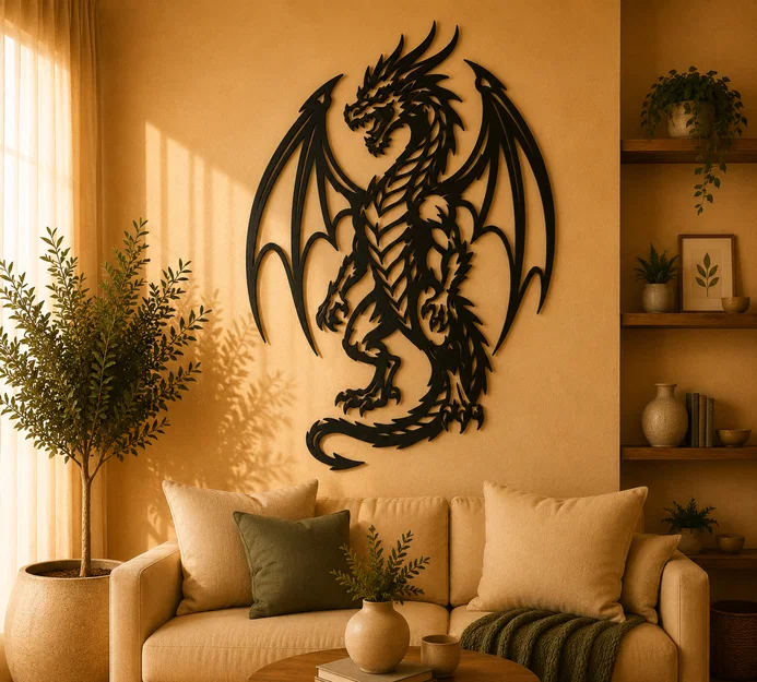 Tranh Treo Tường Rồng Fantasy 2D (Fantasy Dragon 2D Wall Art) - Image 1
