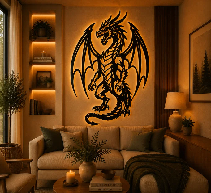 Tranh Treo Tường Rồng Fantasy 2D (Fantasy Dragon 2D Wall Art) - Image 2