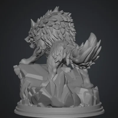 Mô hình Warg Sói Chiến đấu - Tượng 3D cho game Tabletop và D&D