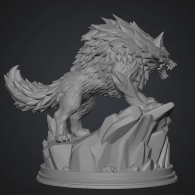 Mô hình Warg Sói Chiến đấu - Tượng 3D cho game Tabletop và D&D