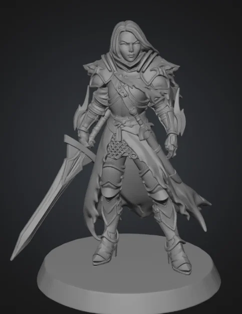 Mô hình Nữ Chiến Binh (Female Warrior) với Giáp và Kiếm cho D&D - Image 1