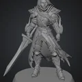 Mô hình Nữ Chiến Binh (Female Warrior) với Giáp và Kiếm cho D&D - Thumbnail 1