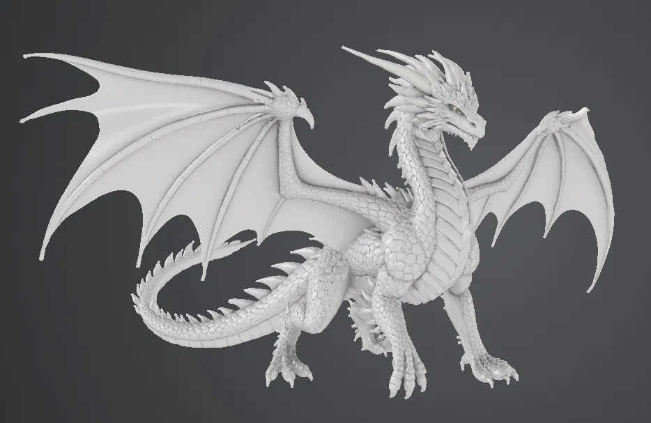 Mô hình Rồng Trắng (White Dragon) 3D tuyệt đẹp để in ấn - Image 1