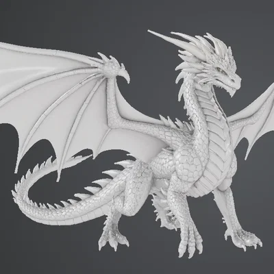 Mô hình Rồng Trắng (White Dragon) 3D tuyệt đẹp để in ấn