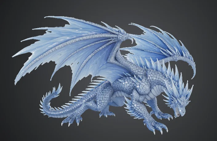 Mô hình 3D Rồng Băng (Ice Dragon) chi tiết sắc nét để trang trí - Image 1