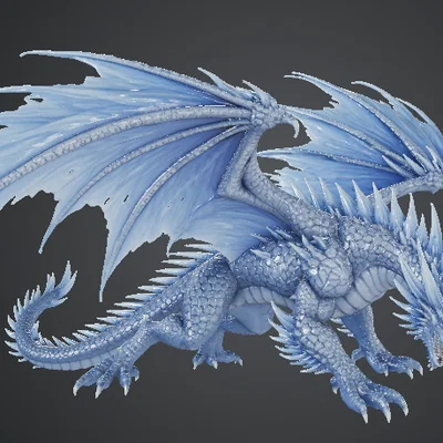 Mô hình 3D Rồng Băng (Ice Dragon) chi tiết sắc nét để trang trí