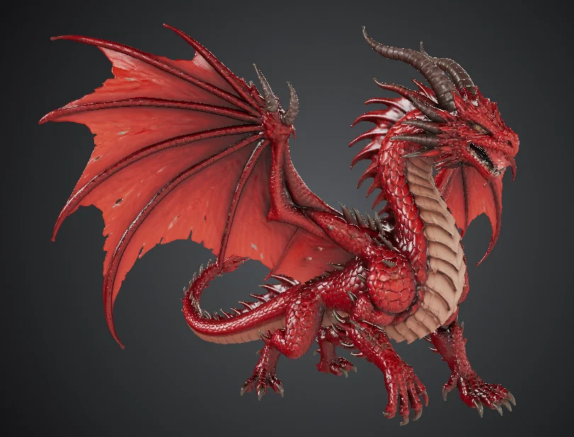 Mô hình Rồng Đỏ 3D (Red Dragon) chi tiết cho dân sưu tầm - Image 1