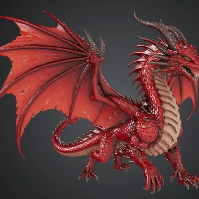 Mô hình Rồng Đỏ 3D (Red Dragon) chi tiết cho dân sưu tầm
