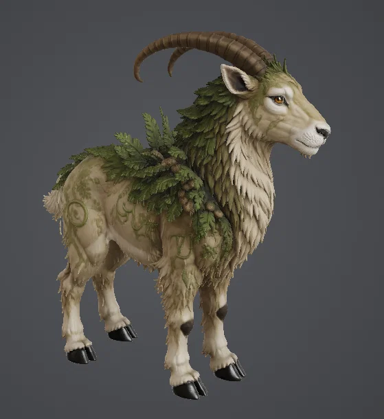 Mô hình 3D Leaf Goat - Dê rừng kỳ ảo độc đáo cho game Tabletop - Image 1