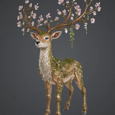 Mô hình 3D Nai Thần Rừng Leaf Deer - Thiết kế fantasy độc đáo