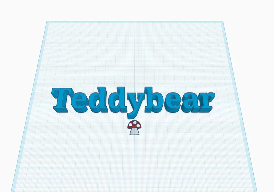 Mô hình test in 3D chữ Teddybear kèm biểu tượng nấm nhỏ - Image 1