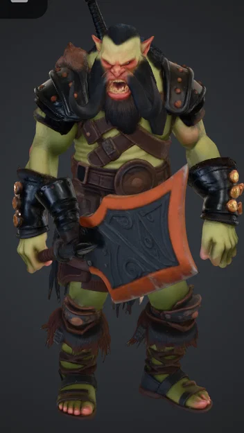 Mô hình Orc chiến binh hung dữ với thanh kiếm lớn - File in 3D chi tiết - Image 1