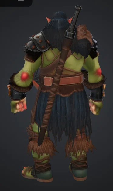 Mô hình Orc chiến binh hung dữ với thanh kiếm lớn - File in 3D chi tiết - Image 3
