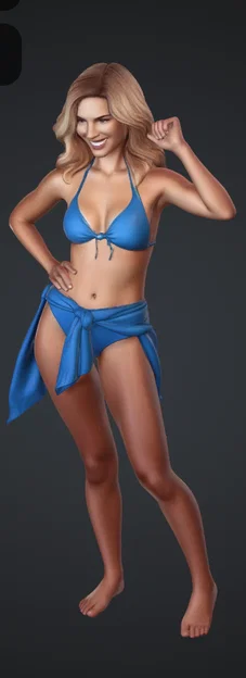 Mô hình nhân vật nữ mặc bikini 3D đẹp mắt để in resin - Image 3