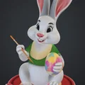 Mô hình chú thỏ vẽ trứng phục sinh (Hase bemalt ei) trang trí - Thumbnail 2
