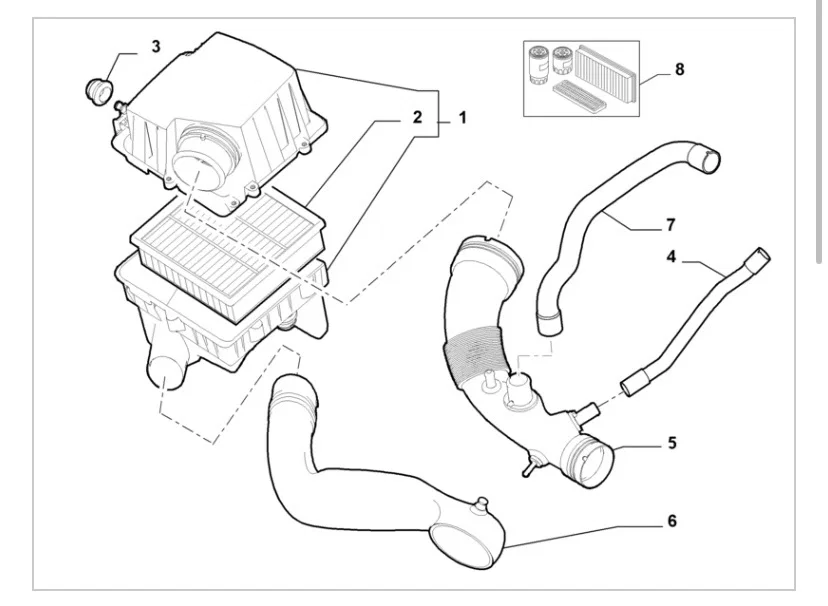 Ống gió/ống hút thông hơi cácte Fiat/Alfa Romeo kiểu 51800472 - Image 12