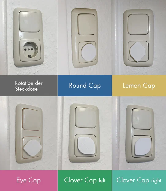 Remix: Nắp che ổ cắm Schuko chống bụi/khóa trẻ em - Power Socket Cover Child Lock - Image 4