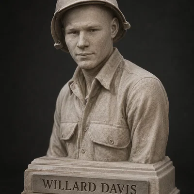 Tượng bán thân Willard Davis: Mô hình 3D trang trí tinh xảo