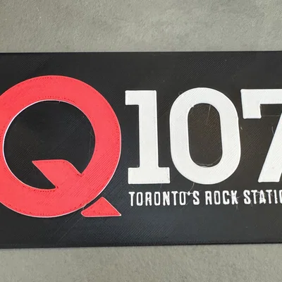 Mô hình 3D bảng hiệu Q107 Toronto's Rock Station độc đáo