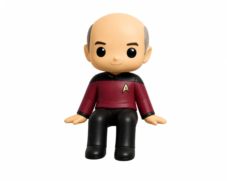 Captain Picard monitor buddy – mô hình chibi để kẹp mép màn hình - Image 1