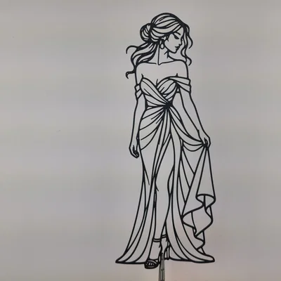 Tranh treo tường 2D Cô Gái Mặc Váy Thanh Lịch (Elegant Woman in Dress 2D Wall Art)