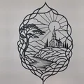 Tranh Tường 2D Phong Cảnh Nhà Thờ (Church Landscape 2D Wall Art) - Thumbnail 3