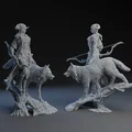 Mô hình 3D Nemetona: Nữ chiến binh cùng sói đầy tính nghệ thuật - Thumbnail 2