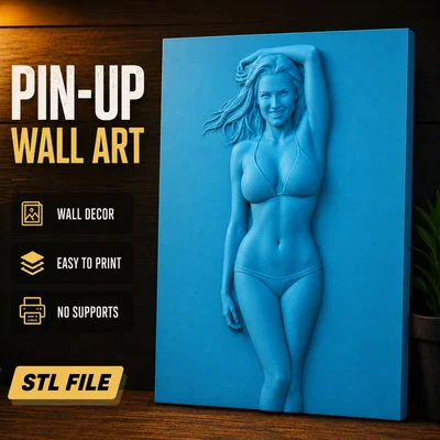 Tranh treo tường 3D phong cách Pinup Bikini nghệ thuật