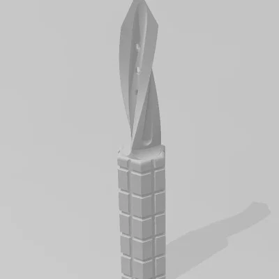 Mô hình 3D Dao Găm Chiến Đấu Ba Lưỡi Độc Đáo
