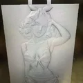 Mô hình 3D tranh treo tường Pin-up Devil Girl nghệ thuật (dễ in) - Thumbnail 2